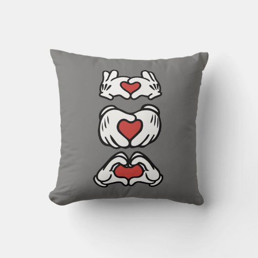 Love Red Heart Mouse Hands クッション (正面)