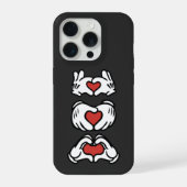 Love Red Heart Mouse Hands iPhoneケース (裏面)