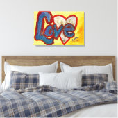 Love Red Rimmedハート絵画ズキャンバス印刷 キャンバスプリント (インサイチュ (寝室))