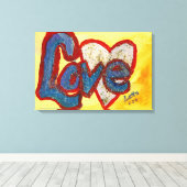 Love Red Rimmedハート絵画ズキャンバス印刷 キャンバスプリント (インサイチュ (ウッドフロア))