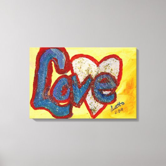 Love Red Rimmedハート絵画ズキャンバス印刷 キャンバスプリント (正面)
