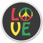 LOVE Reggae with peace symbol シール (正面)