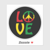 LOVE Reggae with peace symbol シール (シート)