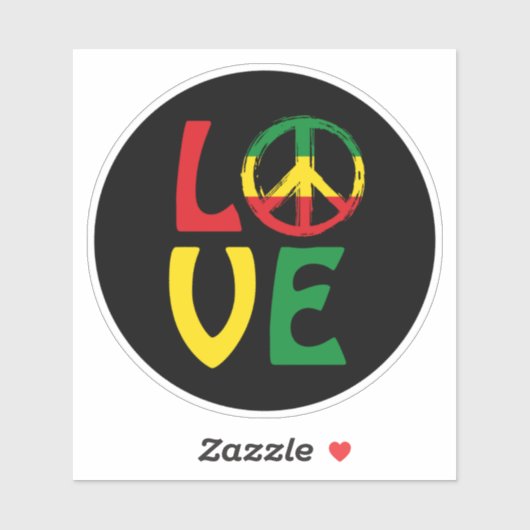 LOVE Reggae with peace symbol シール (シート)