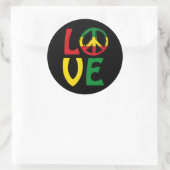LOVE Reggae with peace symbol ラウンドシール (バッグ)