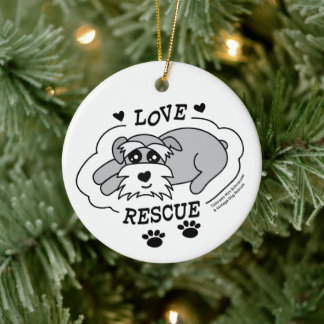 Love Rescue - Round Christmas Ornament セラミックオーナメント