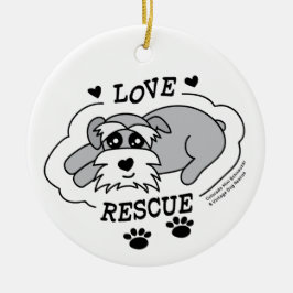Love Rescue - Round Christmas Ornament セラミックオーナメント