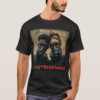 LOVE & RESISTANCE モダンアメリカングラフィック Tシャツ