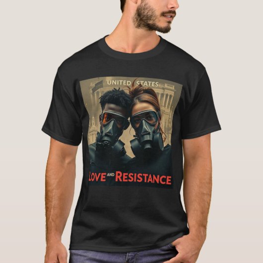 LOVE & RESISTANCE Modern American Graphic Tシャツ (正面)