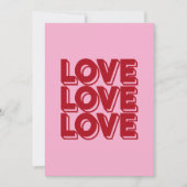 Love Retro Red Typography 招待状 (正面)