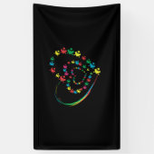 Love Ribbon Heart Puzzle Autism Awareness Gift 横断幕 (縦)