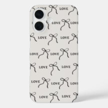 'Love & Ribbon Minimalist' iPhone 16 ケース
