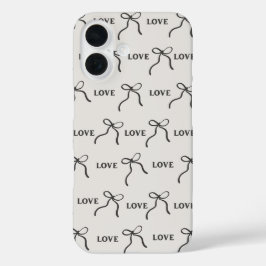 'Love & Ribbon Minimalist' iPhone 16 ケース