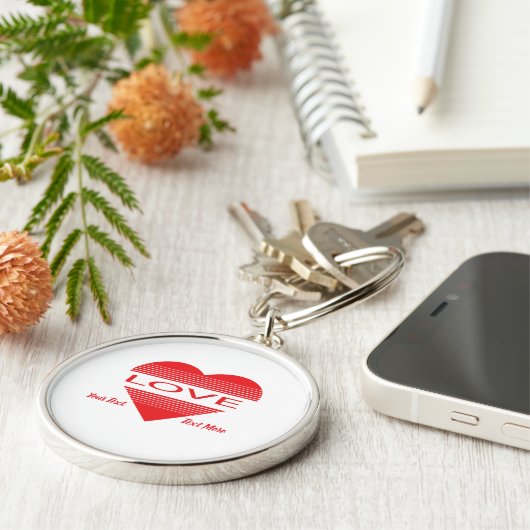 Love & Romance Concept Design with Heart Elements キーホルダー (側面)