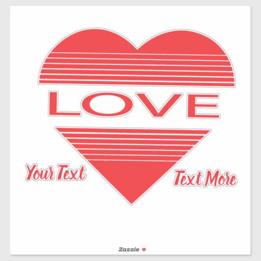 Love & Romance Concept Design with Heart Elements シール (シート)