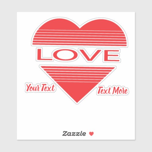 Love & Romance Concept Design with Heart Elements シール (シート)