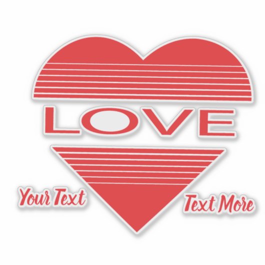 Love & Romance Concept Design with Heart Elements シール (正面)