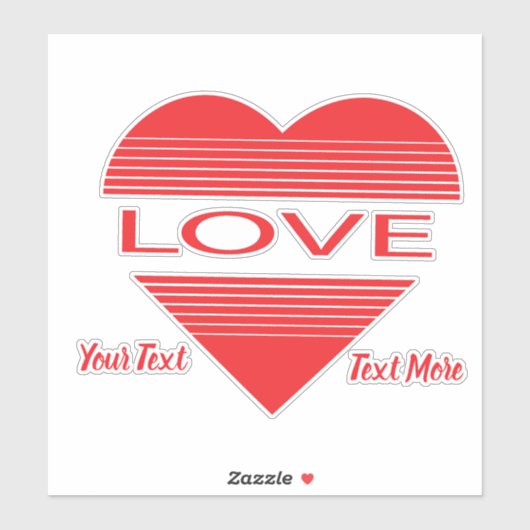 Love & Romance Concept Design with Heart Elements シール (シート)