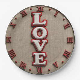 Love Romantic Modern Love Quote Decor ペーパープレート