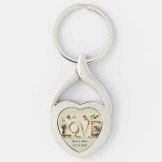 “Love Rose”スパイラルハートキーチェーン キーホルダー