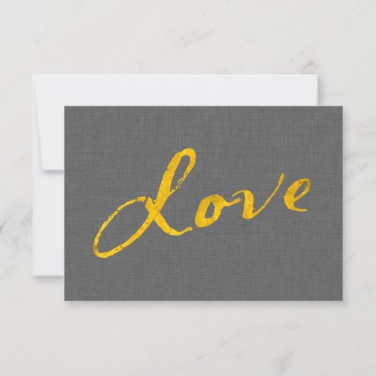 Love RSVP on Gray Linen 招待状 (裏面)