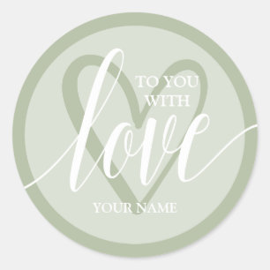 Love Sage Green ラウンドシール