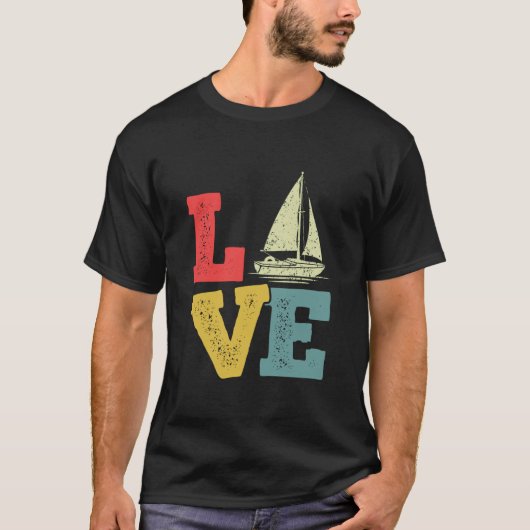 Love Sailing Nautical Boat Adventure Tシャツ (正面)