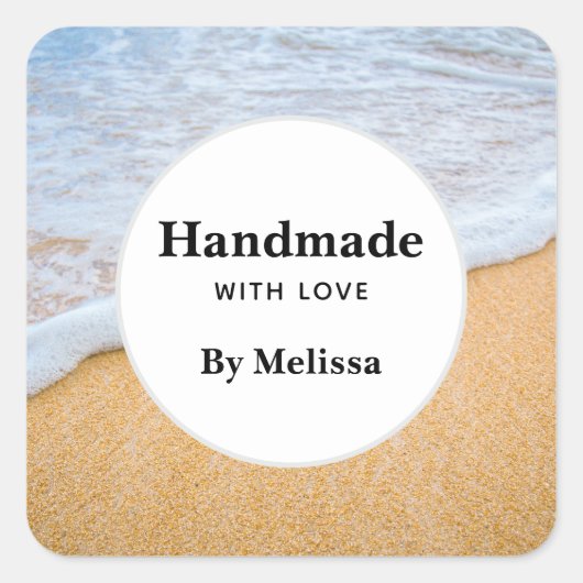 Love Sandyで手作りビーチFoamy Surf スクエアシール (正面)
