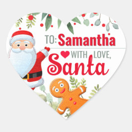 "Love, Santa"ジンジャーブレッド オーダーメイド クリスマス ギフト ハートシール