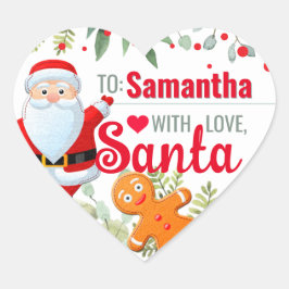 "Love, Santa"ジンジャーブレッド オーダーメイド クリスマス ギフト ハートシール