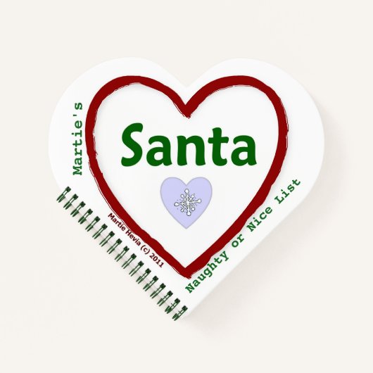Love Santa (ハート型)スパイラルノート ノートブック (正面)