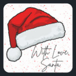 Love Santa Christmasのステッカー スクエアシール<br><div class="desc">この「愛とサンタ魅力的」ステッカーで休日応援を広げる！クラシックの赤いサンタ帽とサンタ自身からの手書きのメッセージを特徴とするこのフェスティバルシールは、ギフトラップ、カード、ノートなどにtouchを追加するのに最適よくはしゃぐだ。滑ら高品質かな仕上げと長持ちする素材で作られた、それは理想的なクリスマス愛好家子供へ、そして彼らのホリデーシーズンに少しサンタクロースを追加したいと思う誰でも。贈り物をパーソナライズするおもしろいの方法このクリスマス！</div>
