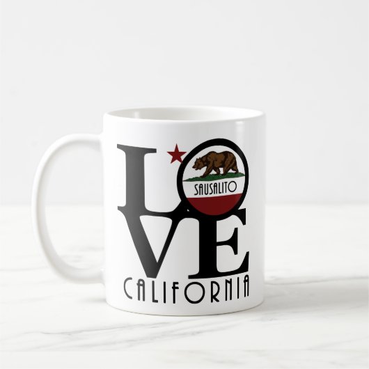 LOVE Sausalito CA 11oz コーヒーマグカップ (左)