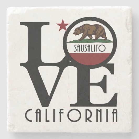 LOVE Sausalito California ストーンコースター (正面)