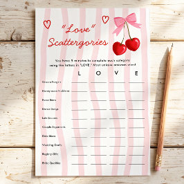 Love Scattegories チェリーボウ ブライダルシャワーゲーム