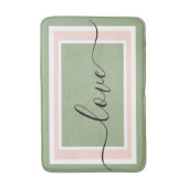 Love Scriptジオメトリックグリーンとピンク バスマット (正面縦)