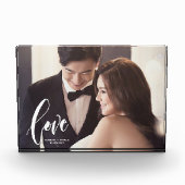 Love Scriptパーソナライズされたの結婚写真 フォトブロック (正面)