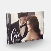 Love Scriptパーソナライズされたの結婚写真 フォトブロック (左)