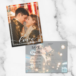 LOVE Script結婚の写真Save the Date 案内ポストカード