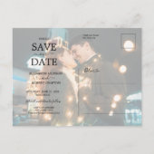 LOVE Script結婚の写真Save the Date 案内ポストカード (裏面)