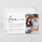 Love Script モダン Minimalist Photo結婚's 招待状 (正面)