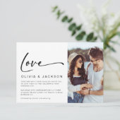 Love Script モダン Minimalist Photo結婚's 招待状 (スタンド正面)