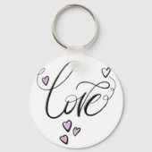 Love Script Circle Keychain | Elegant Minimalist  キーホルダー (正面)