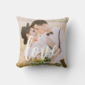 Love Script Elegant Modern Photo Throw Pillow クッション (正面)