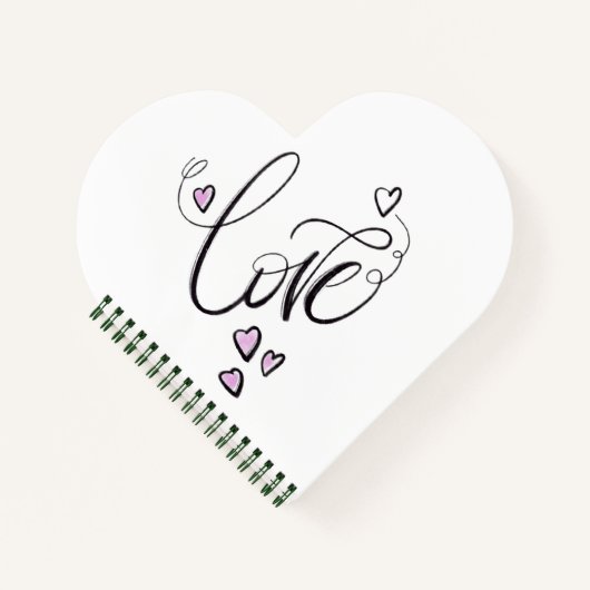 Love Script Heart Shaped Notebook | Romantic ノートブック (正面)