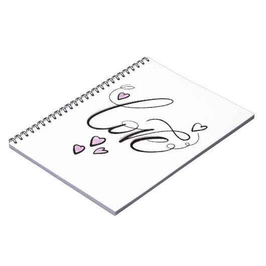 Love Script Journal | Minimalist Heart Spiral Note ノートブック (左側)