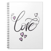 Love Script Journal | Minimalist Heart Spiral Note ノートブック (正面)