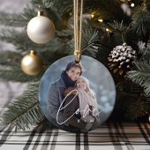 Love Script Overlay写真とイニシャル セラミックオーナメント