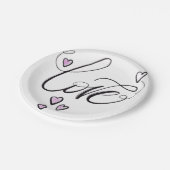 Love Script Party Plates | Romantic Garden Picnic  ペーパープレート (アングル)