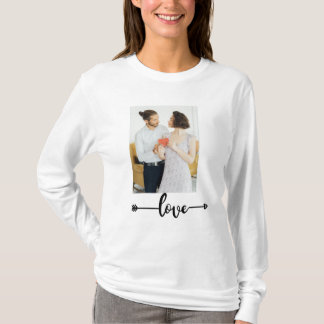 Love Script with Arrow – ロマンティックカップルTシャツ Tシャツ